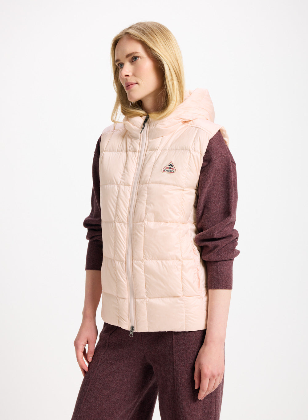 Doudoune légère sans manches pour femme Bassia rose poudré