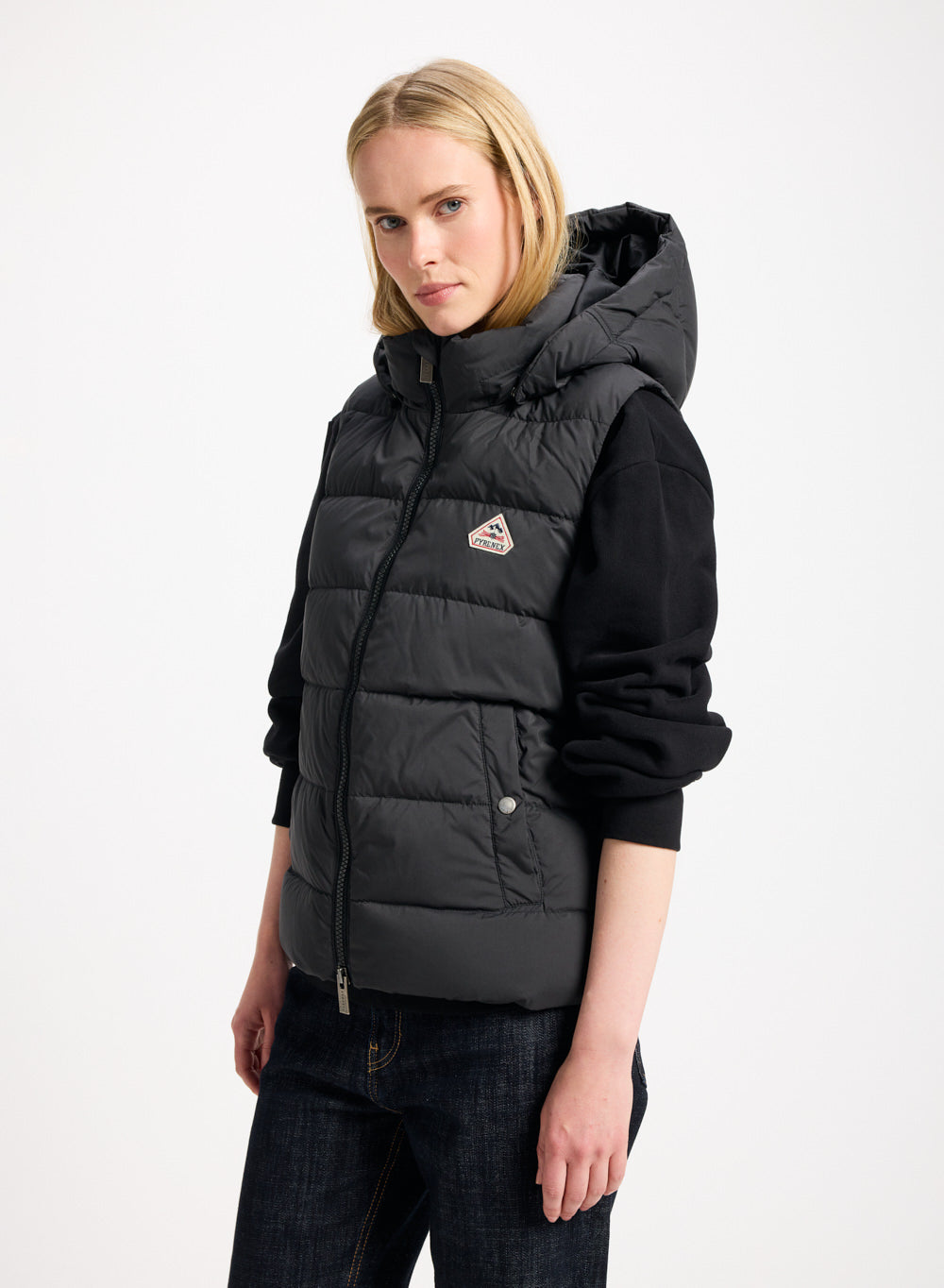 Doudoune sans-manches femme Pyrenex Spoutnic à capuche amovible noire