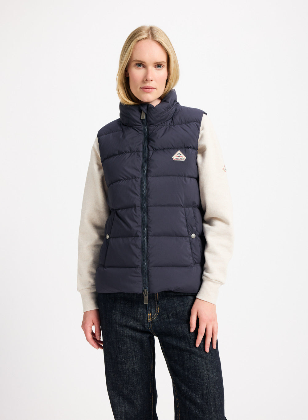 Doudoune sans-manches femme Pyrenex Spoutnic à capuche amovible bleu foncé