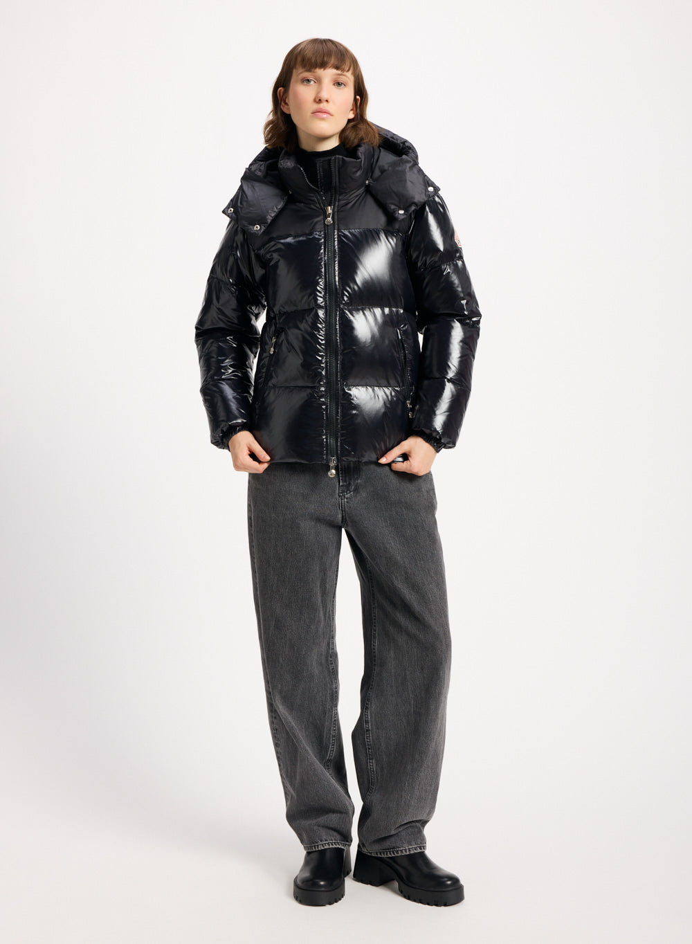 Doudoune brillante femme Lively noire