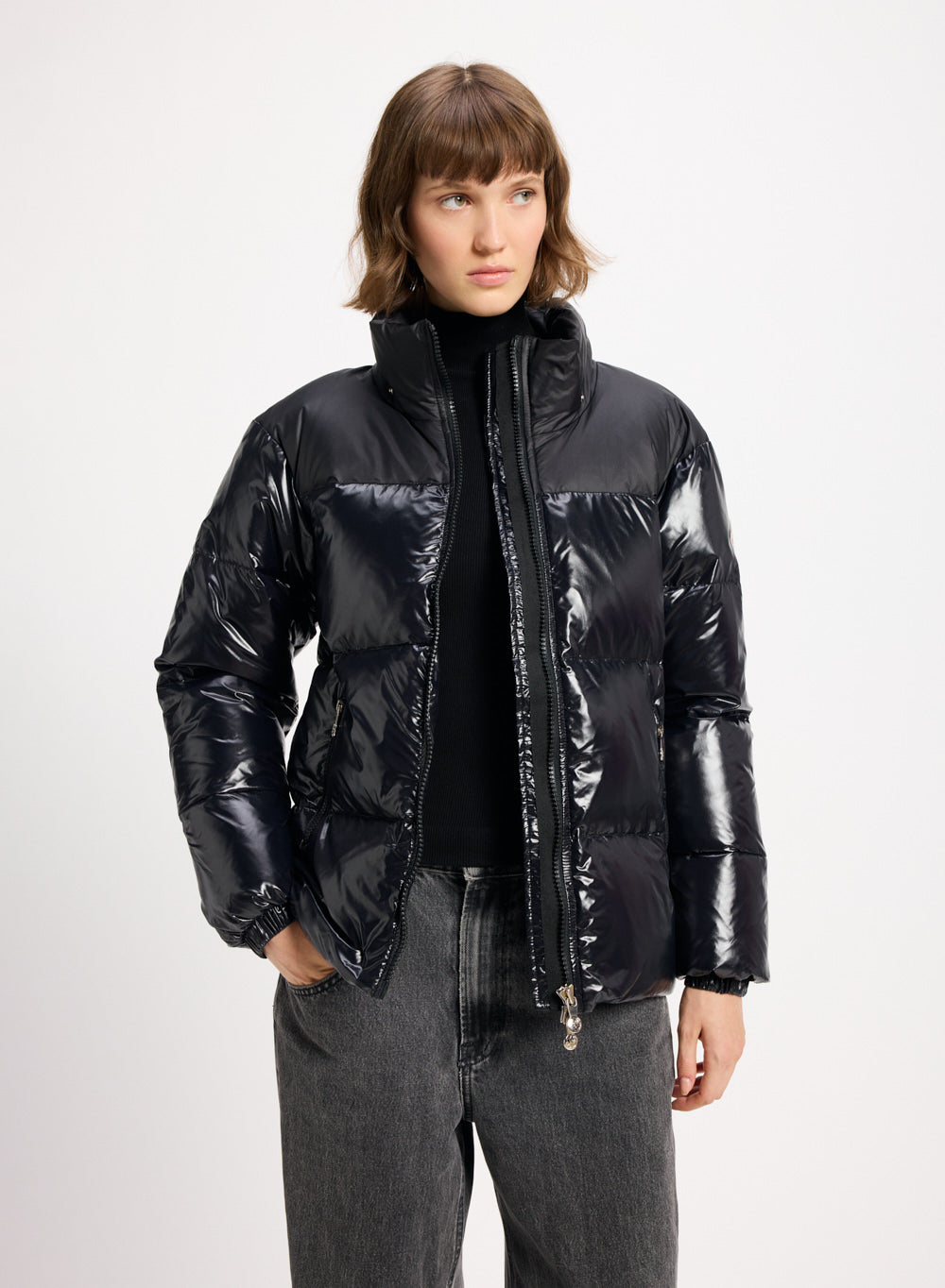 Doudoune brillante femme Lively noire