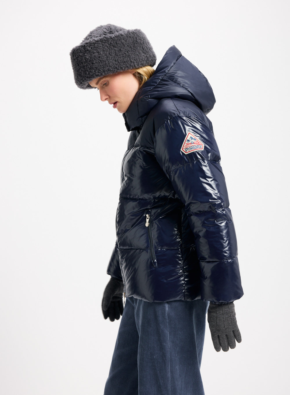 Doudoune brillante femme Lively bleu marine