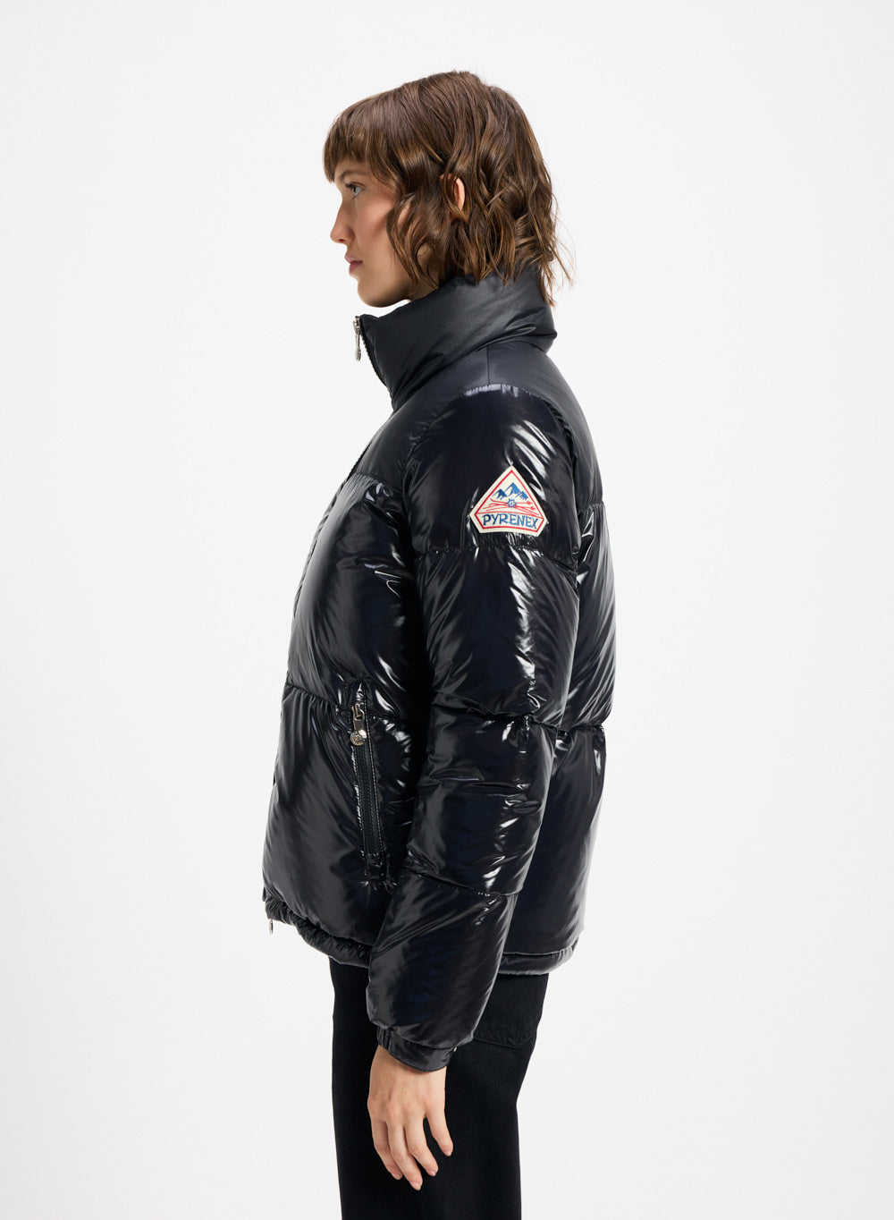 Doudoune courte et brillante pour femme Pyrenex Goldin noire