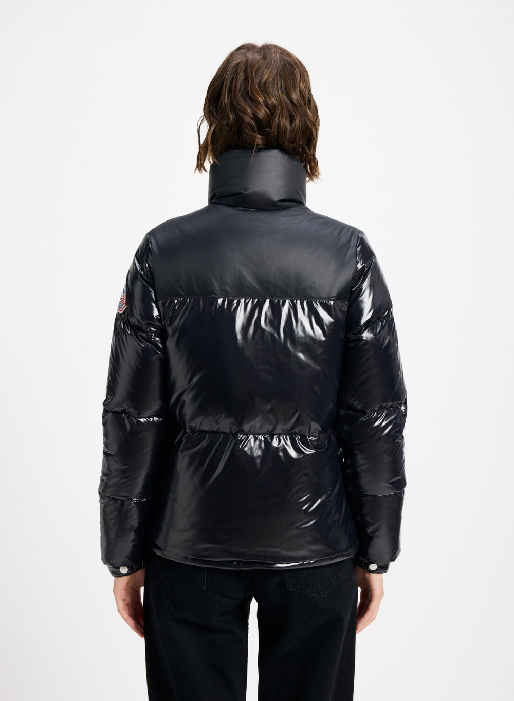 Doudoune courte et brillante pour femme Pyrenex Goldin noire