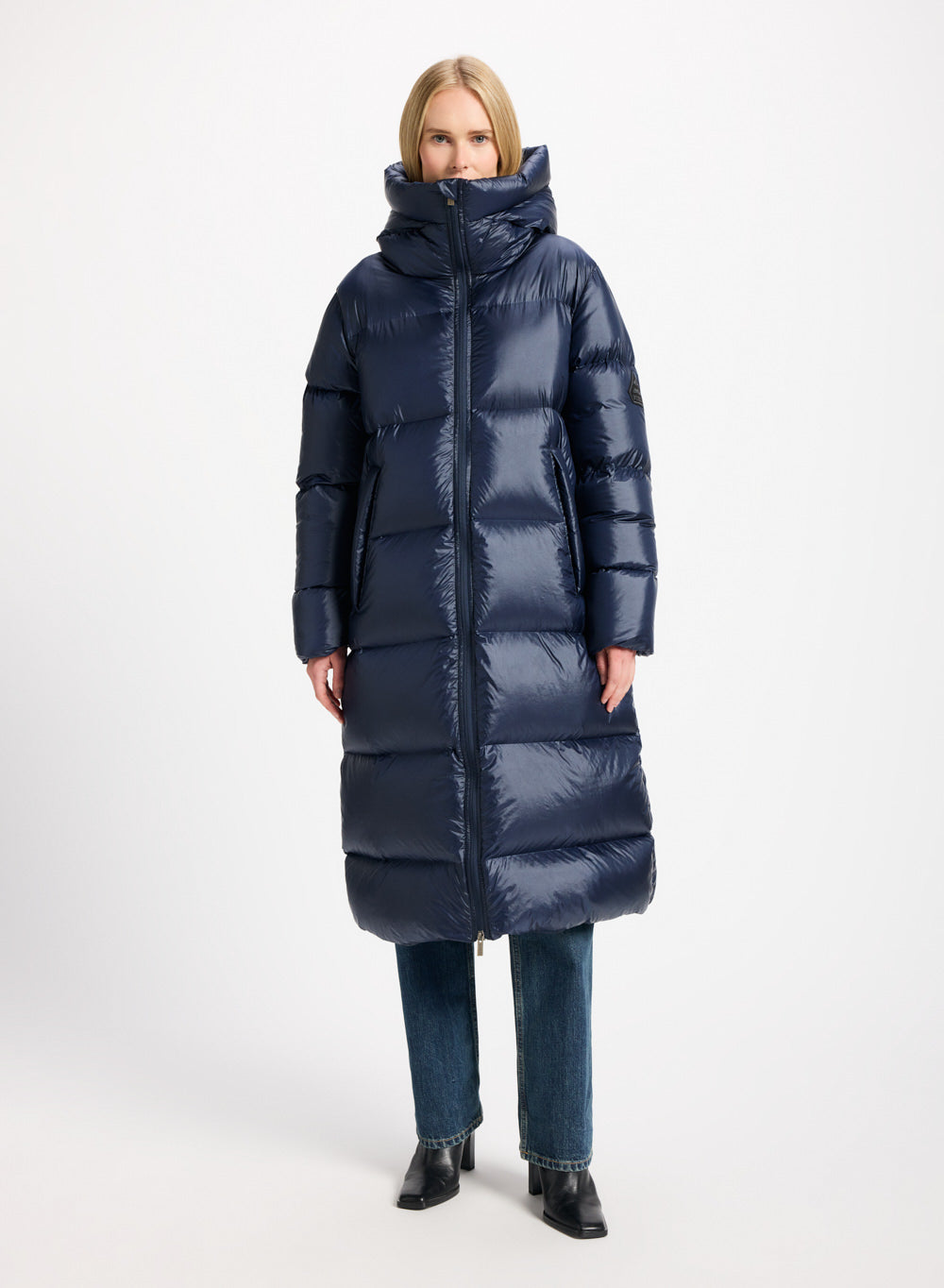 Doudoune longue Pyrenex Oriela made in Saint-Sever bleu marine