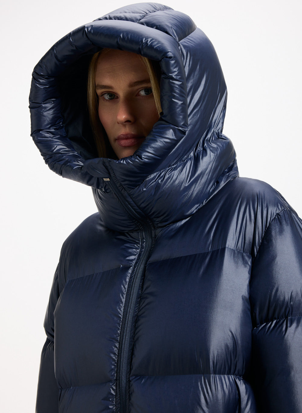 Doudoune longue Pyrenex Oriela made in Saint-Sever bleu marine