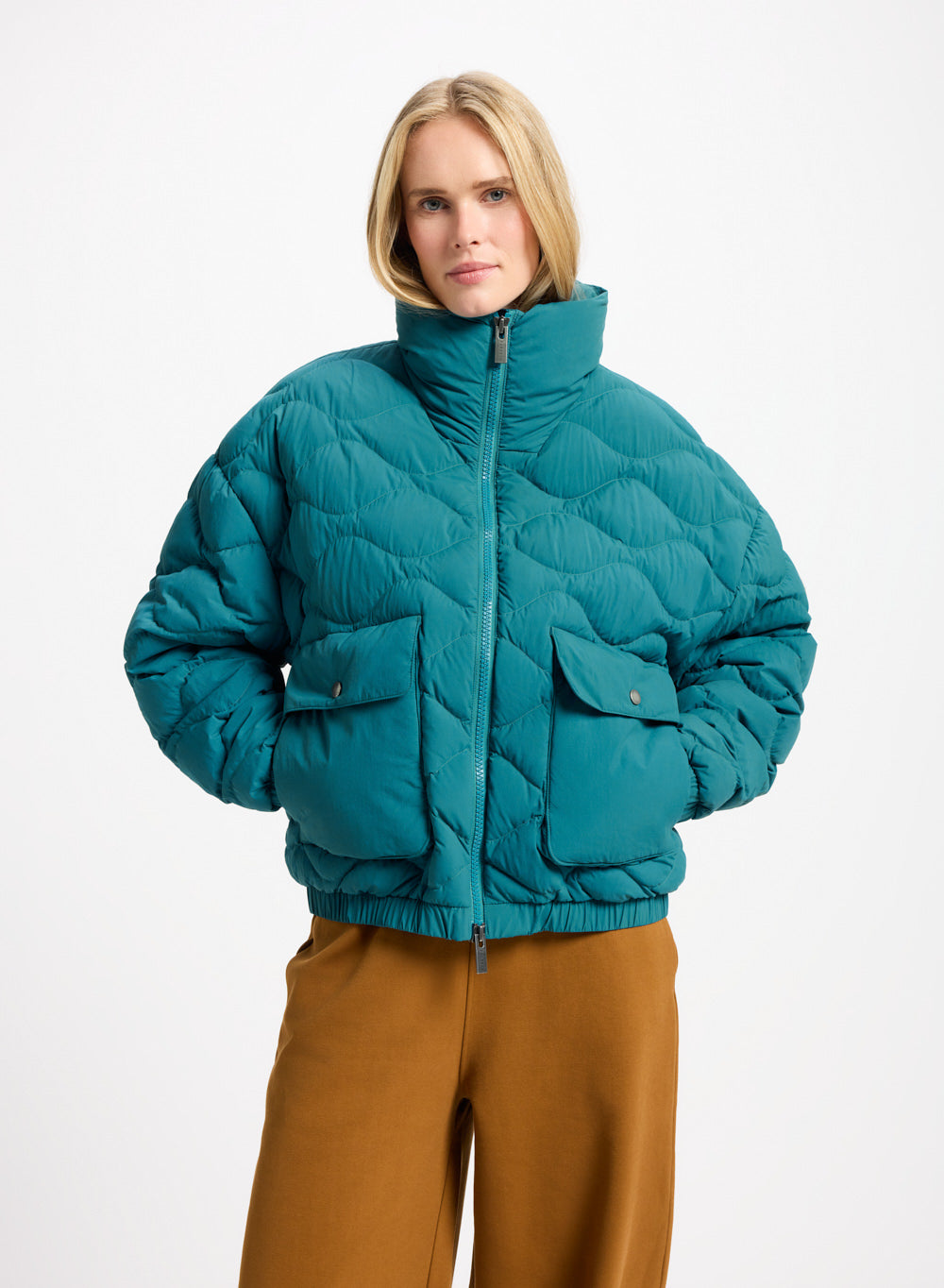 Doudoune courte bomber Pyrenex Enola turquoise