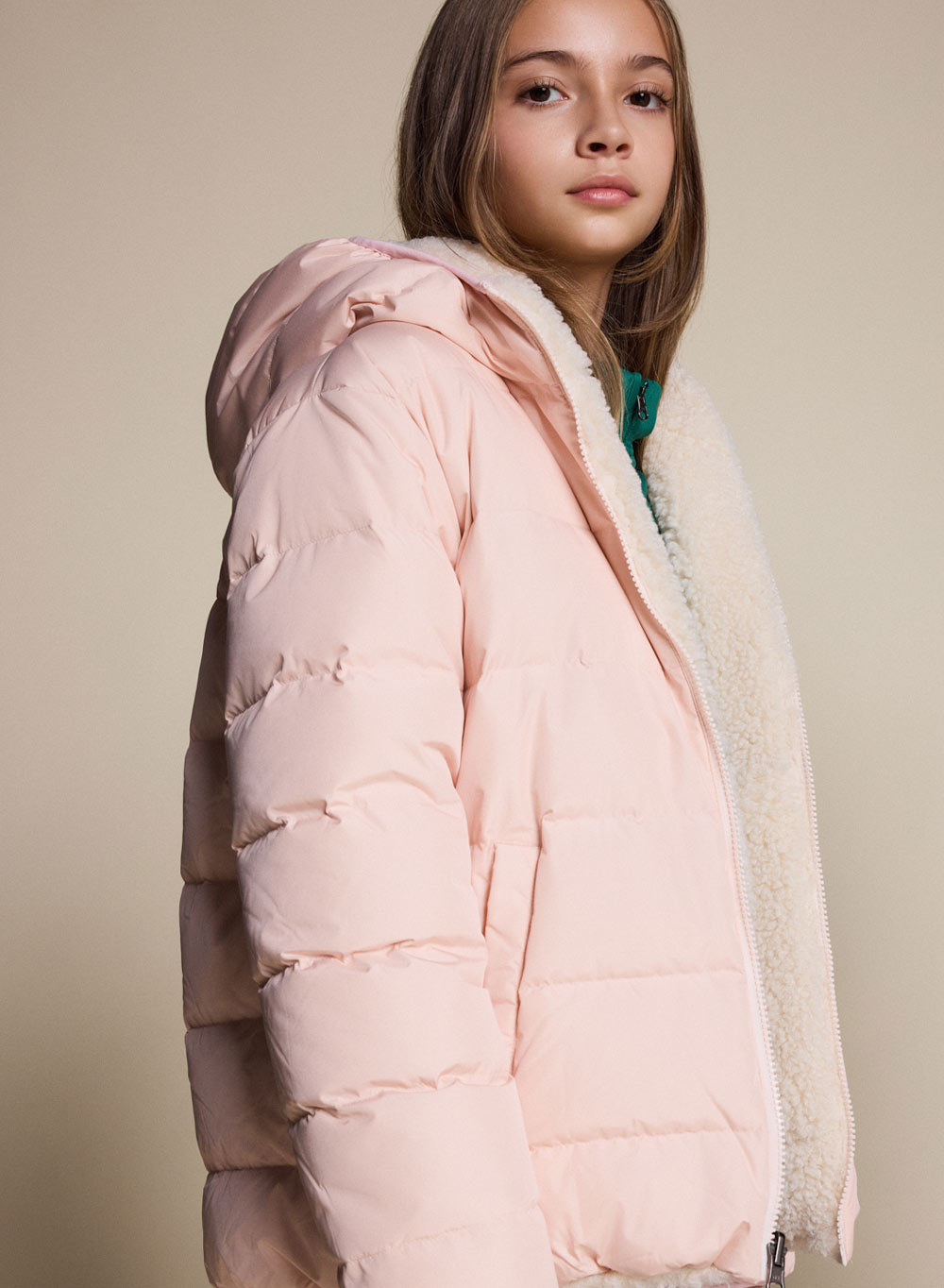 Doudoune réversible enfant Pyrenex Keylinn rose clair