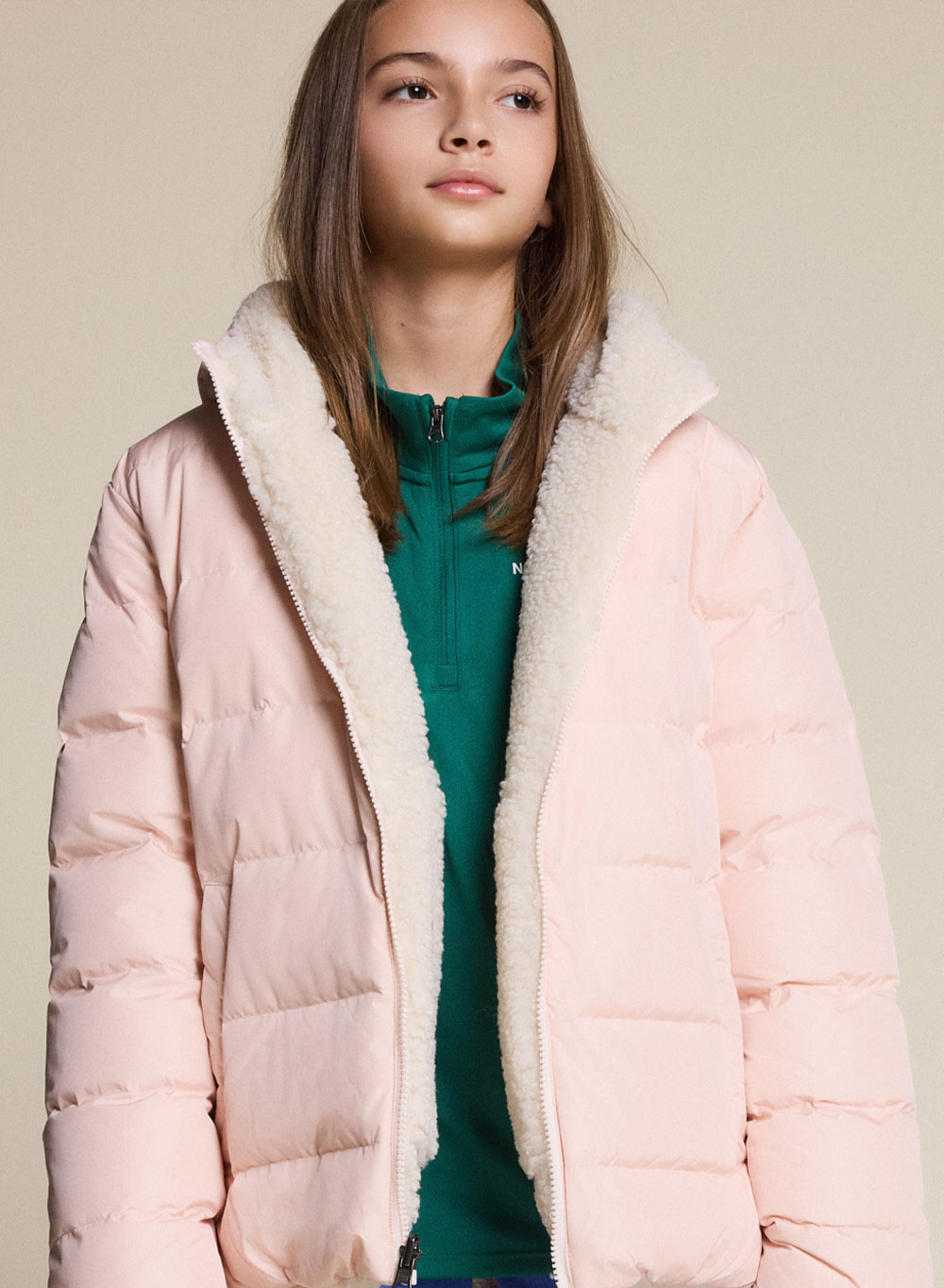 Doudoune réversible enfant Pyrenex Keylinn rose clair