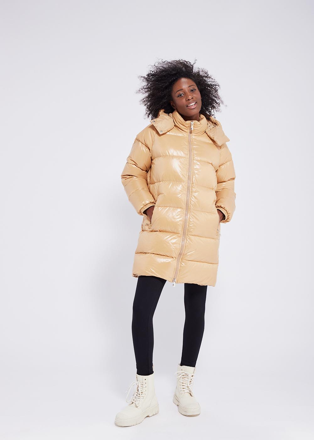 Doudoune à capuche femme Pyrenex Fusion Iced coffee