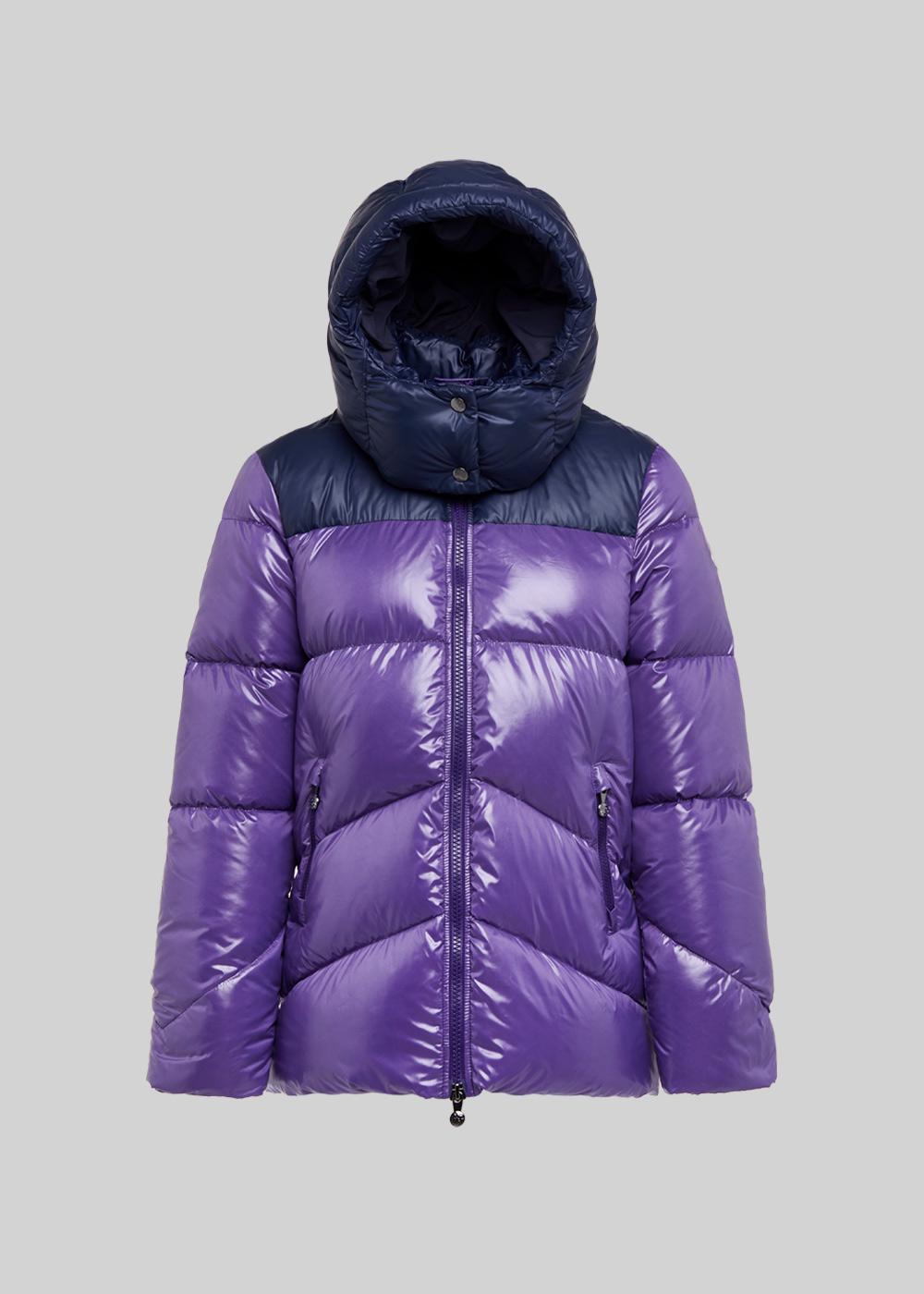 Doudoune brillante femme Pyrenex Galactic à capuche Mulberry