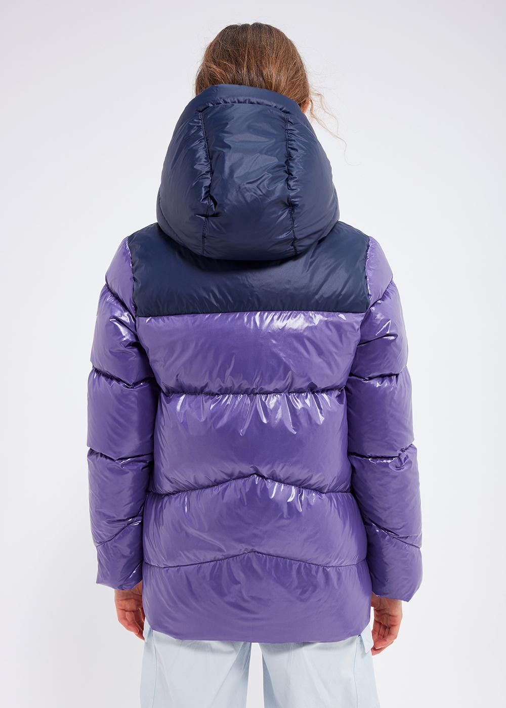 Doudoune brillante femme Pyrenex Galactic à capuche Mulberry