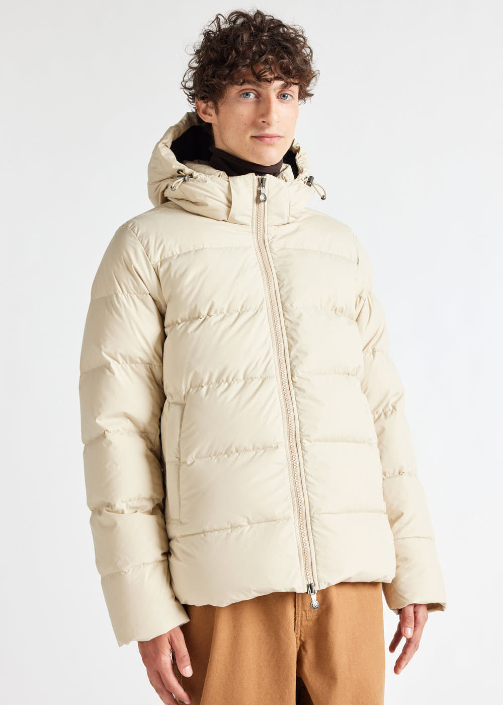 Doudoune à capuche amovible Pyrenex Spoutnic Brown rice