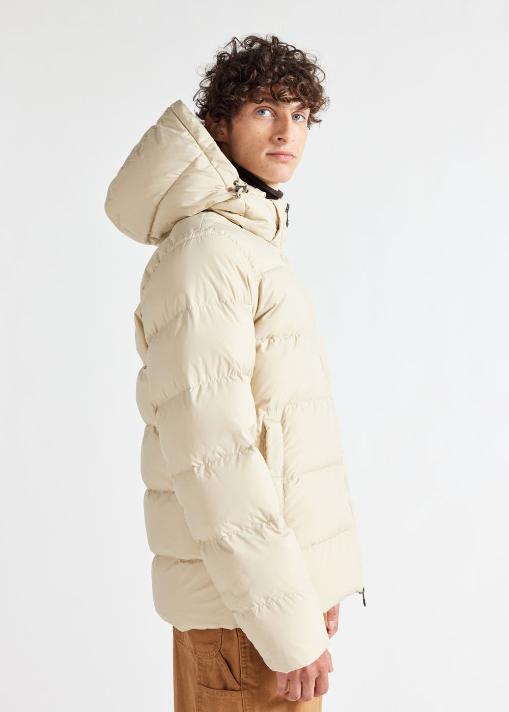 Doudoune à capuche amovible Pyrenex Spoutnic Brown rice