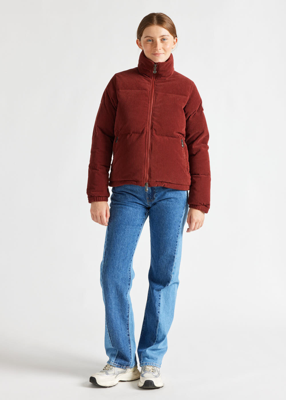 Doudoune courte femme en velours côtelé Pyrenex Goldin Syrah