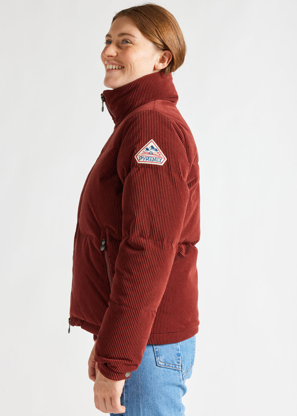Doudoune courte femme en velours côtelé Pyrenex Goldin Syrah