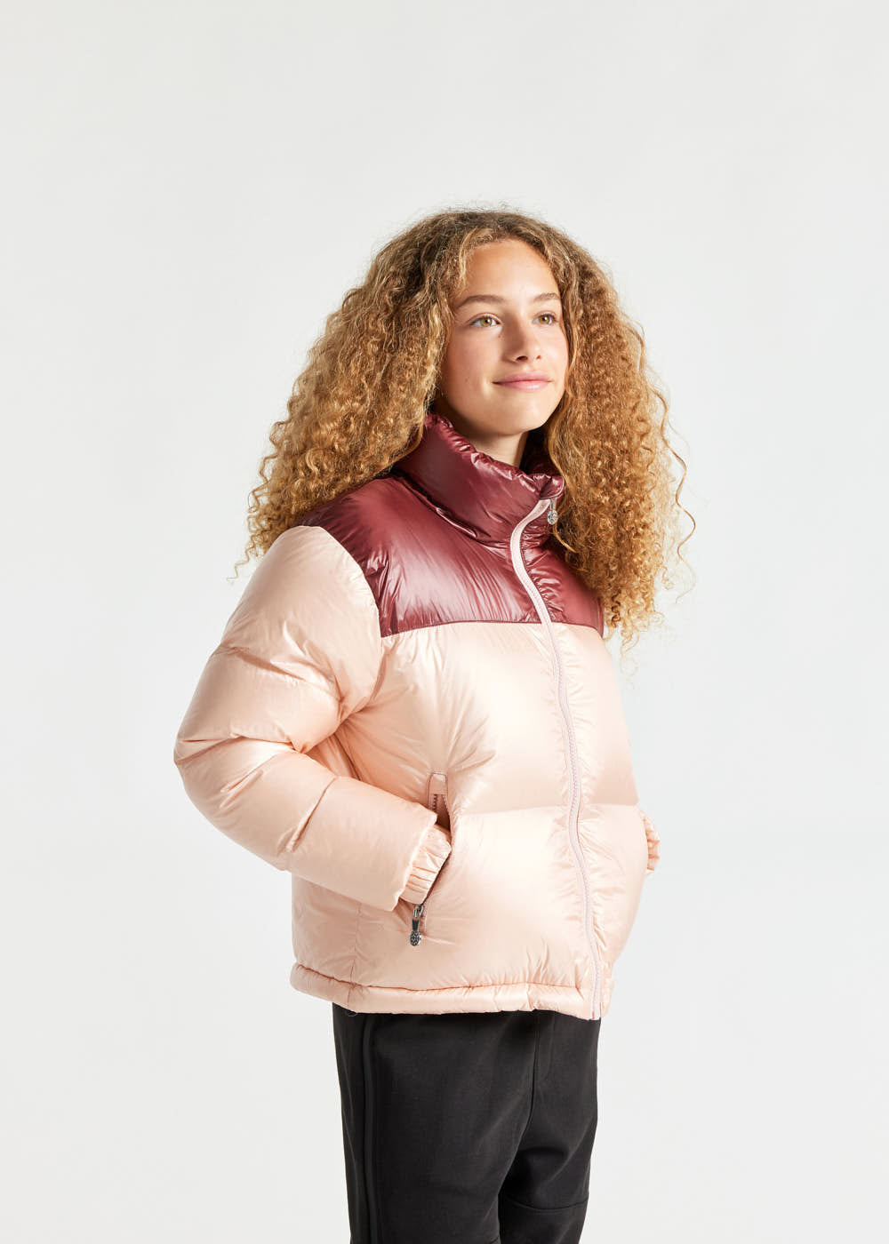 Doudoune brillante pour fille Pyrenex Goldin Peach whip