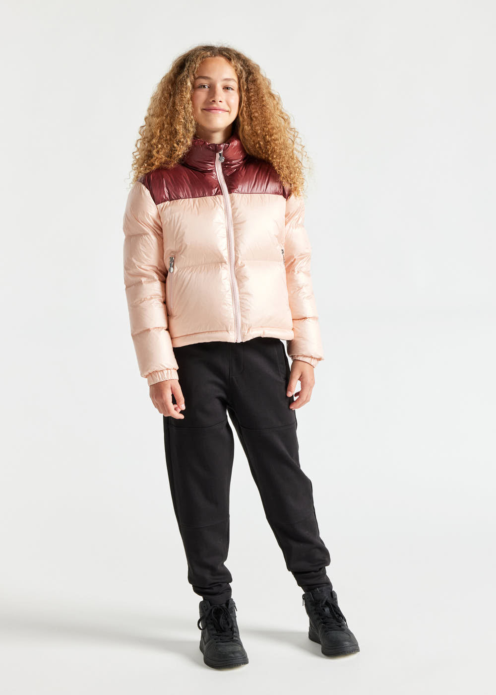 Doudoune brillante pour fille Pyrenex Goldin Peach whip
