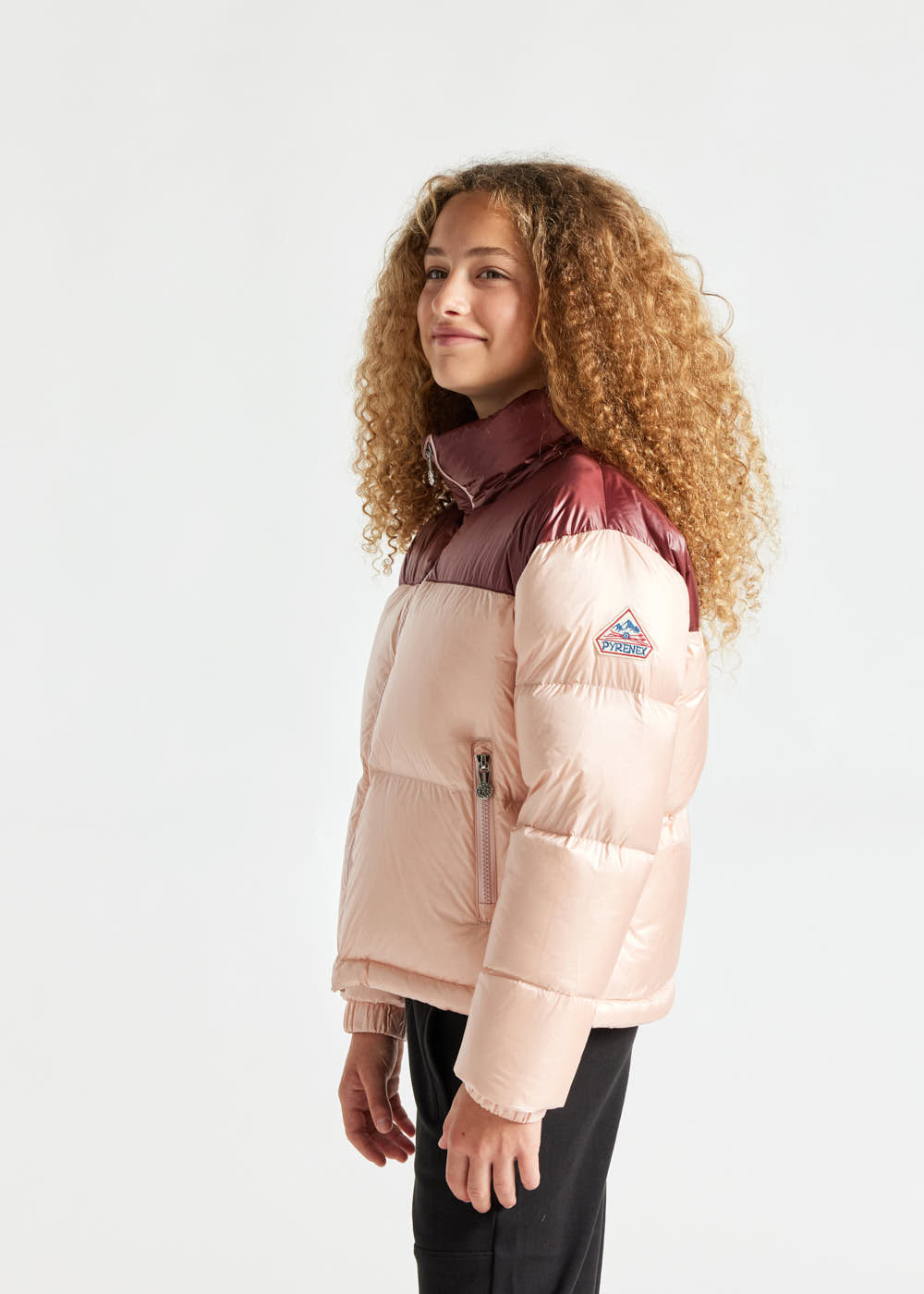 Doudoune brillante pour fille Pyrenex Goldin Peach whip