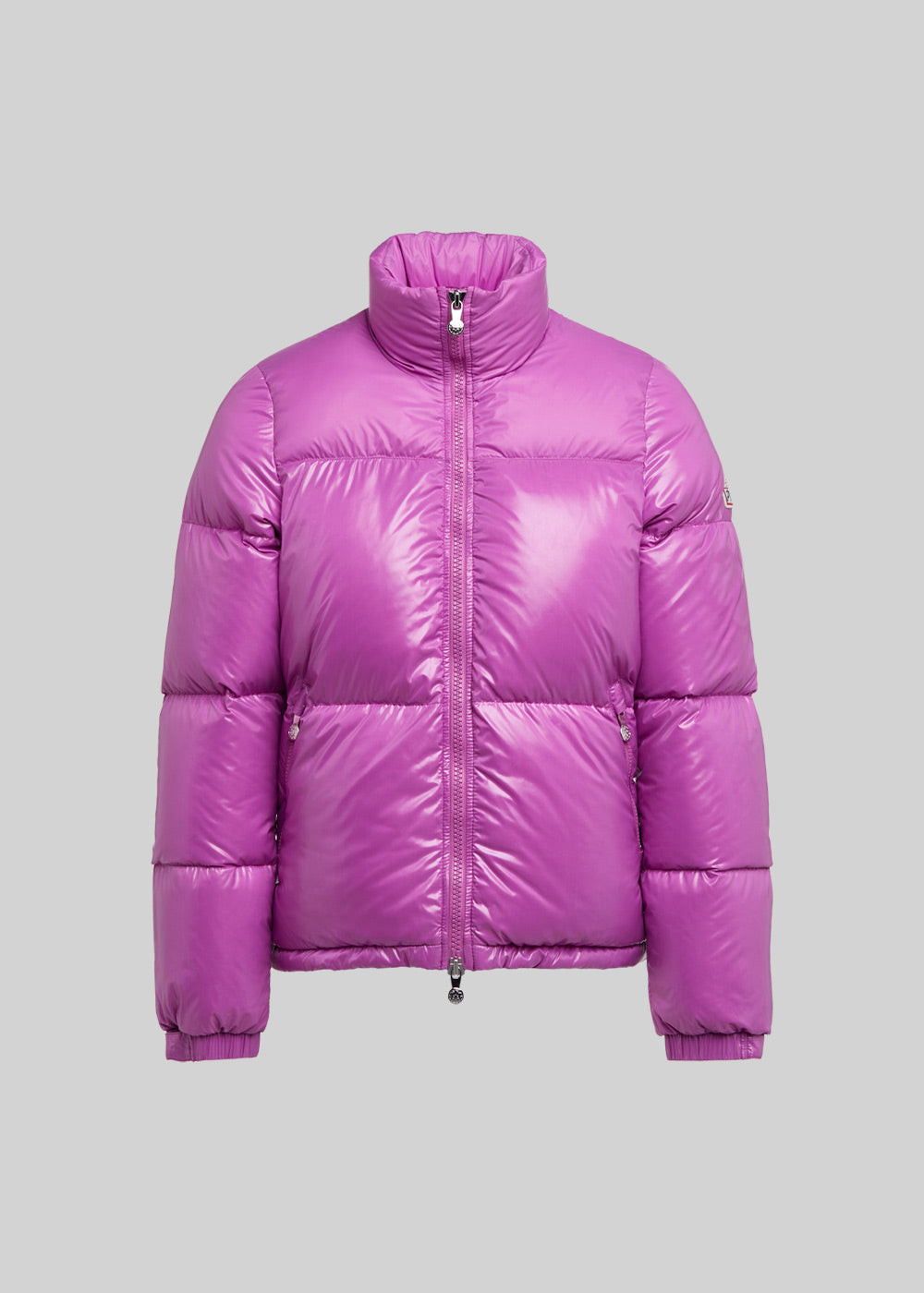 Doudoune courte et brillante pour femme Pyrenex Goldin Fuchsia