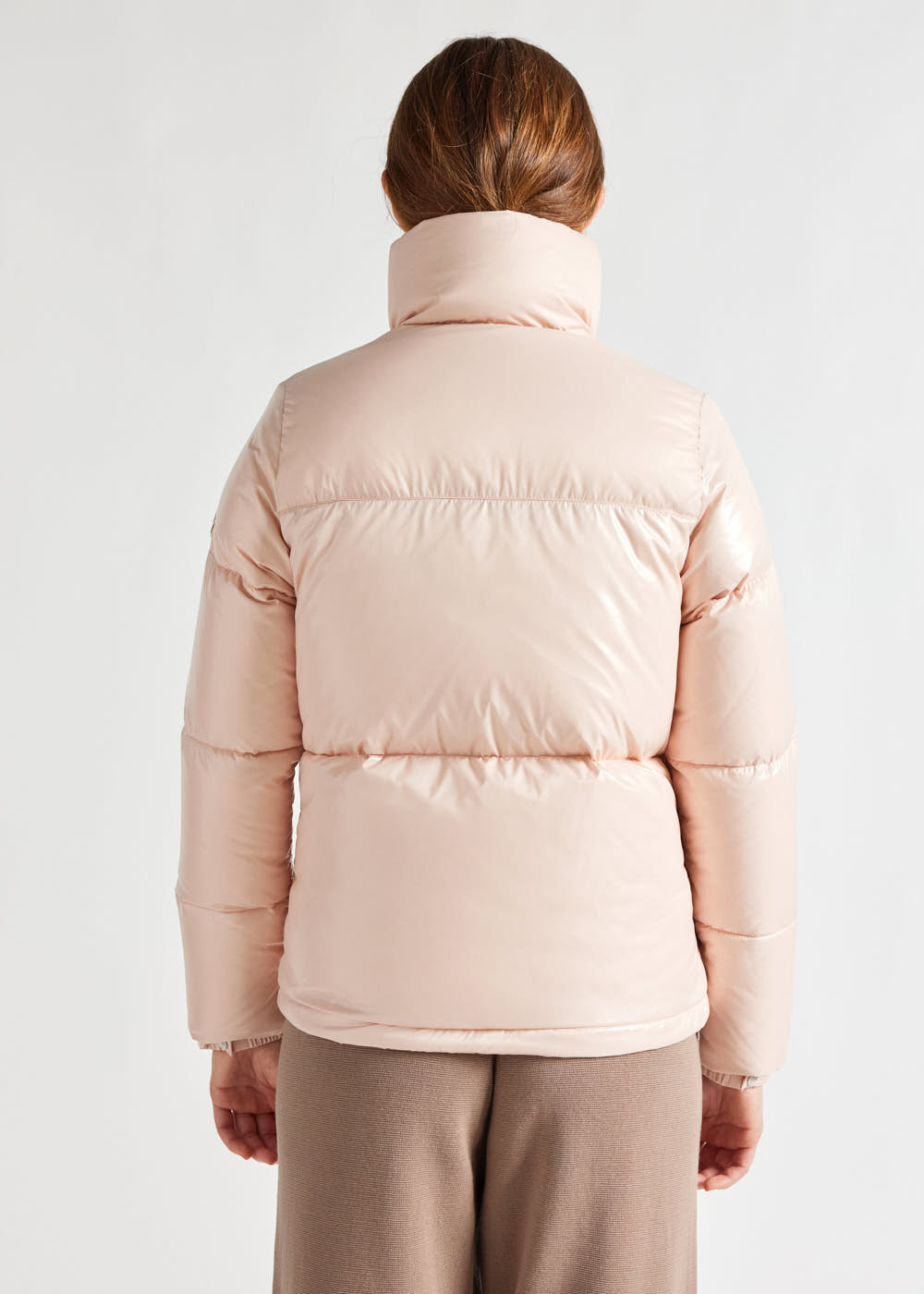 Doudoune courte et brillante pour femme Pyrenex Goldin Peach whip
