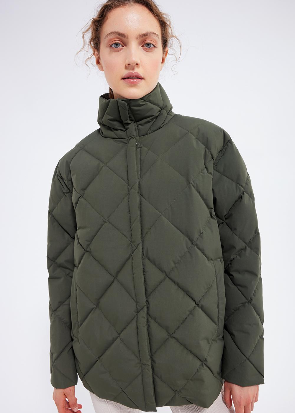 Doudoune mi-longue femme Pyrenex Valley en duvet naturel Deep khaki