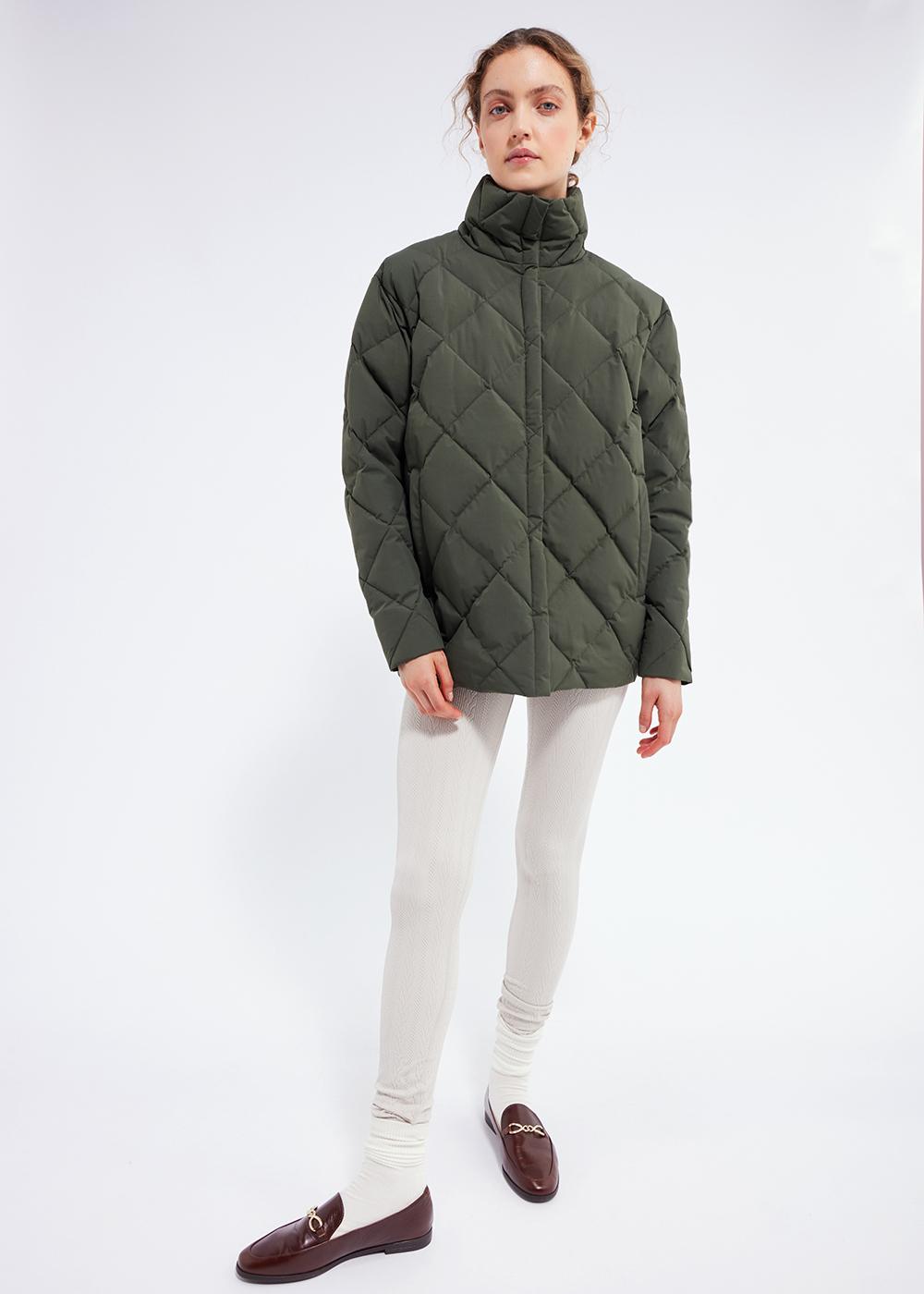 Doudoune mi-longue femme Pyrenex Valley en duvet naturel Deep khaki