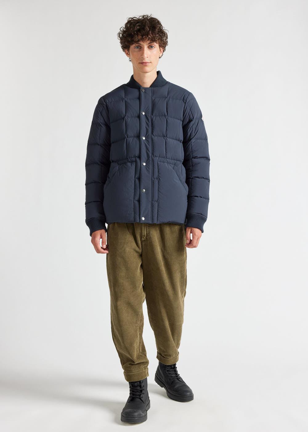 Veste doudoune homme Pyrenex Flight à piquage carré bleu foncé