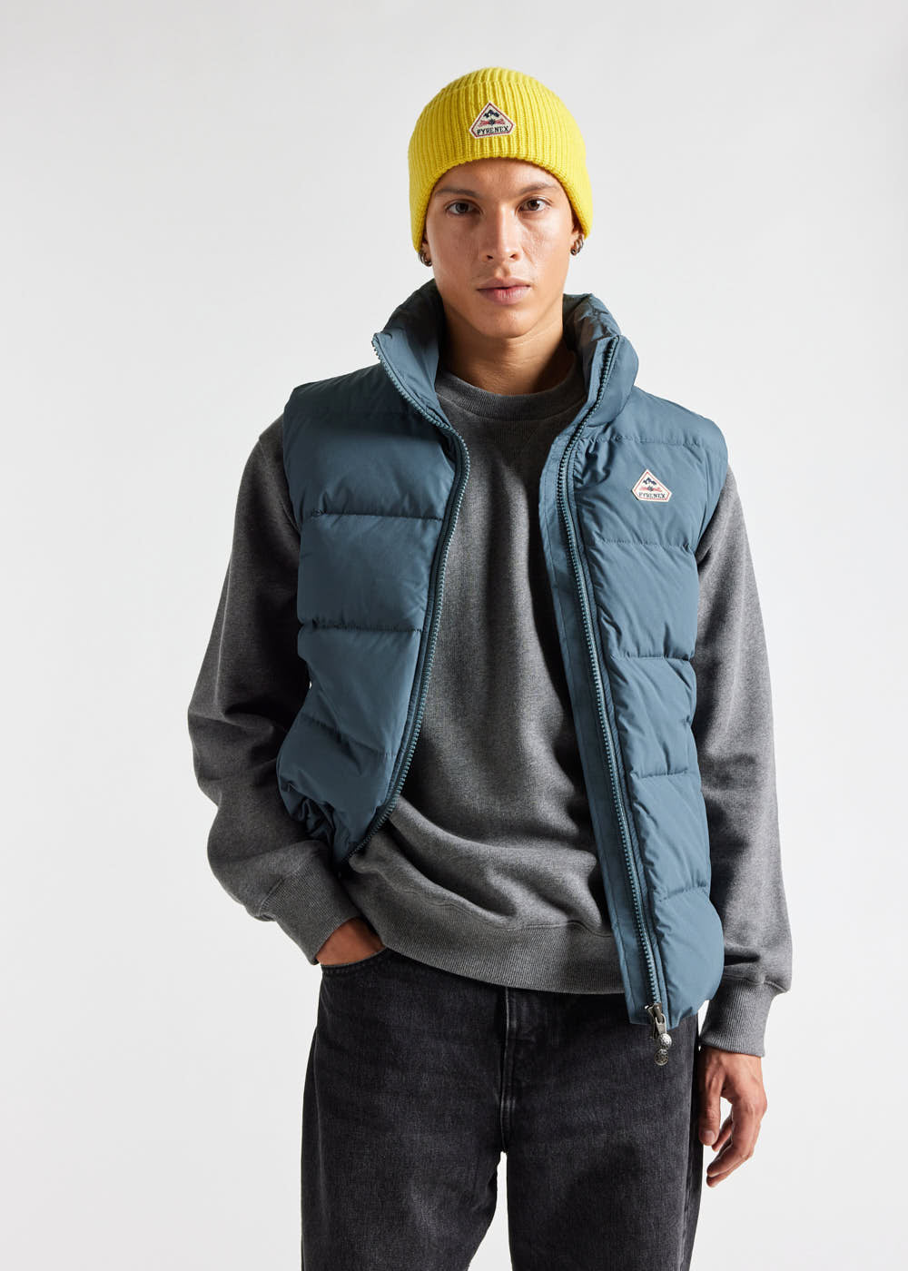 Doudoune sans-manche Pyrenex Spoutnic à capuche amovible Dark slate