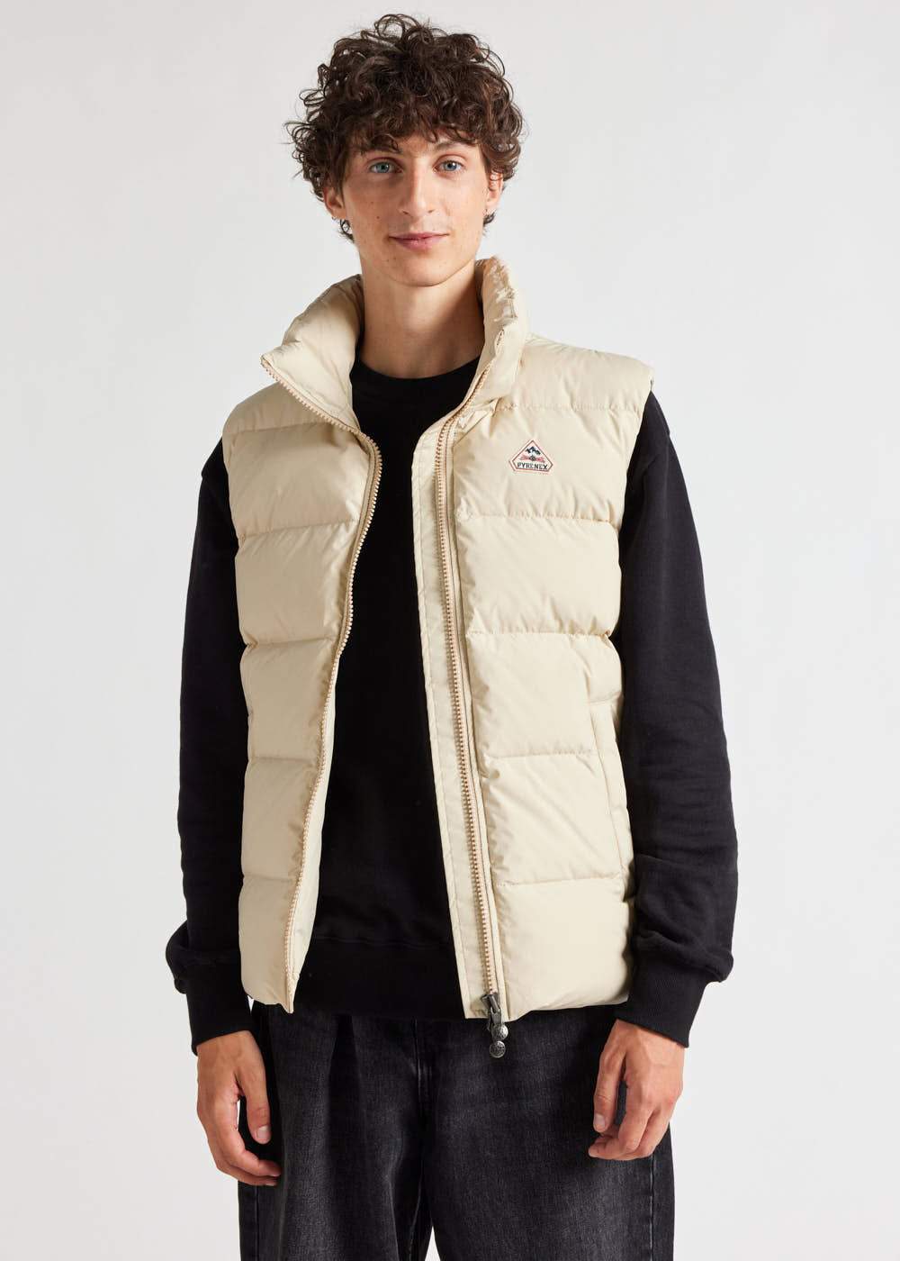 Doudoune sans-manche Pyrenex Spoutnic à capuche amovible Brown rice