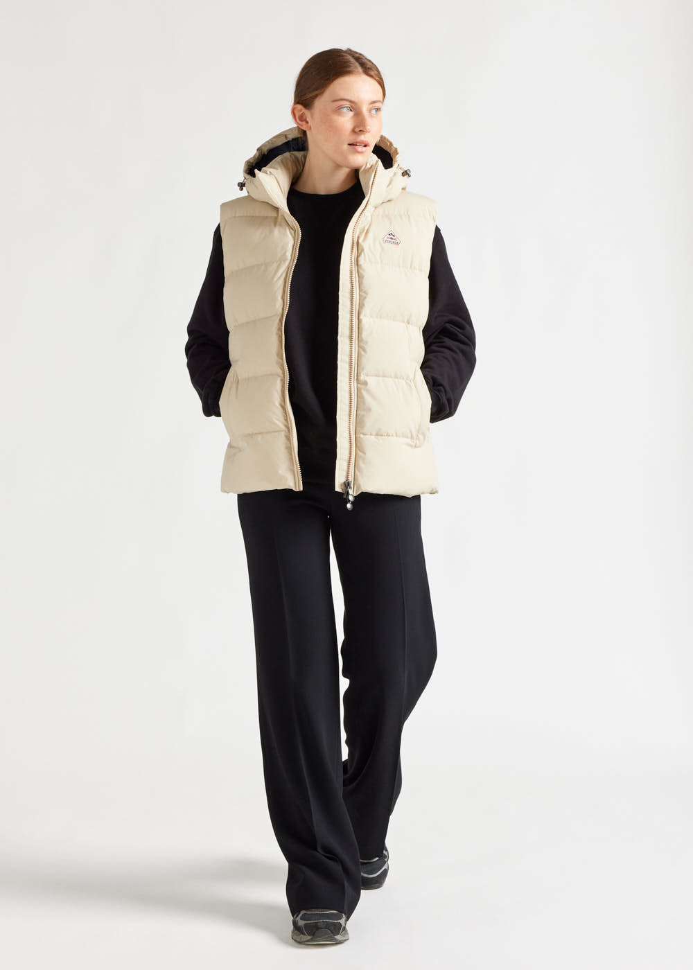 Doudoune sans-manche Pyrenex Spoutnic à capuche amovible Brown rice