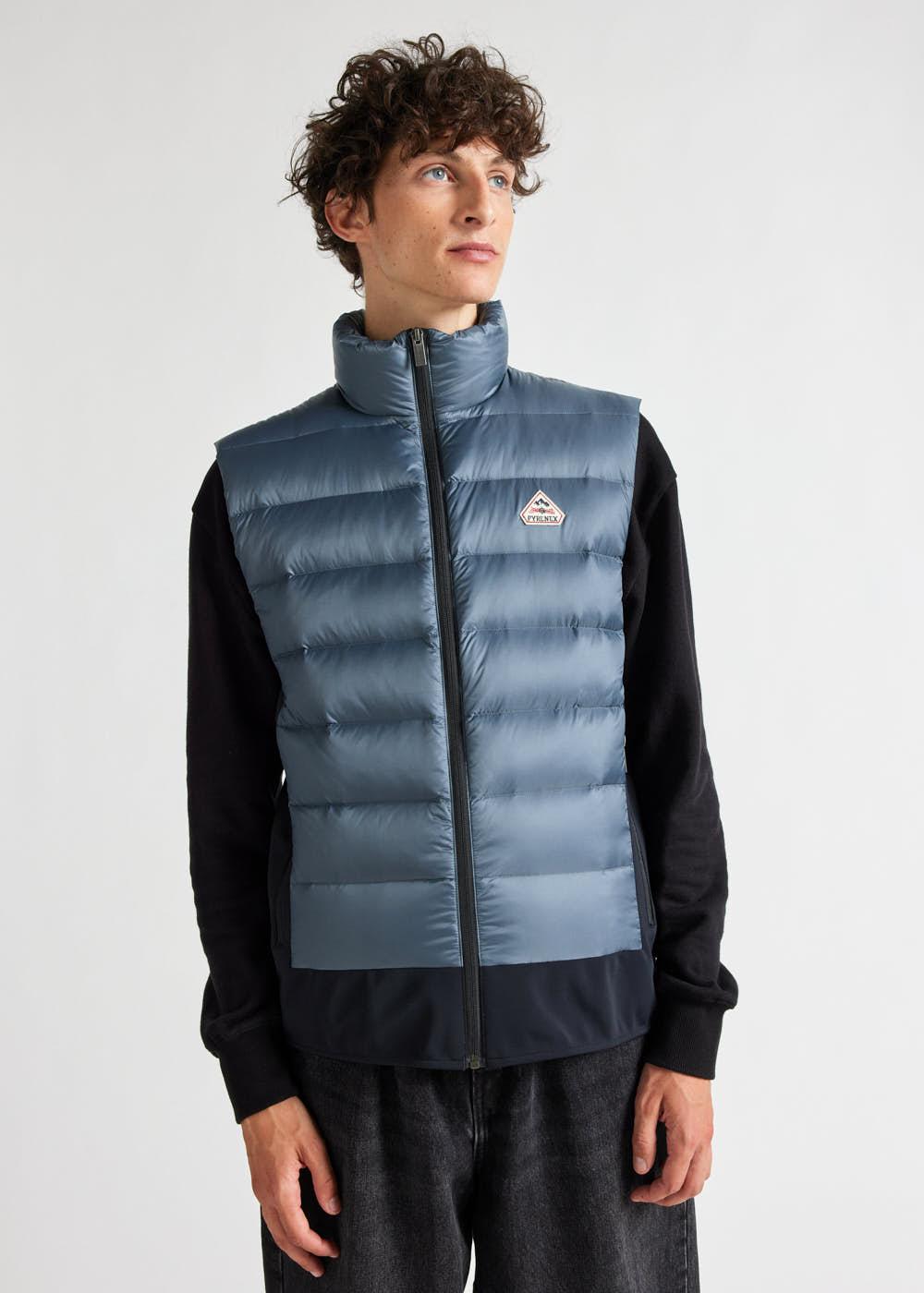Doudoune sans-manches bi-matière pour homme Pyrenex Drift Dark slate