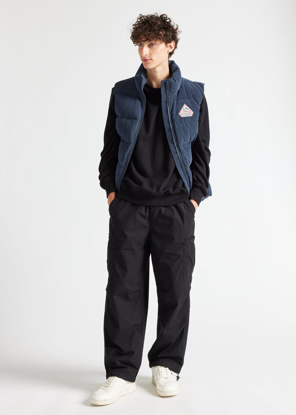 Doudoune sans-manche Pyrenex John en velours côtelé Amiral