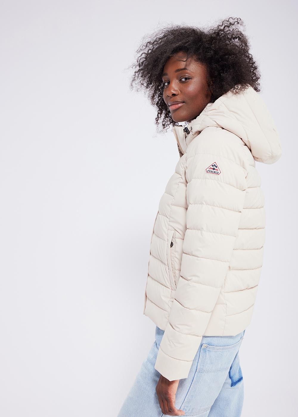 Doudoune femme Pyrenex Spoutnic à capuche amovible Brown rice