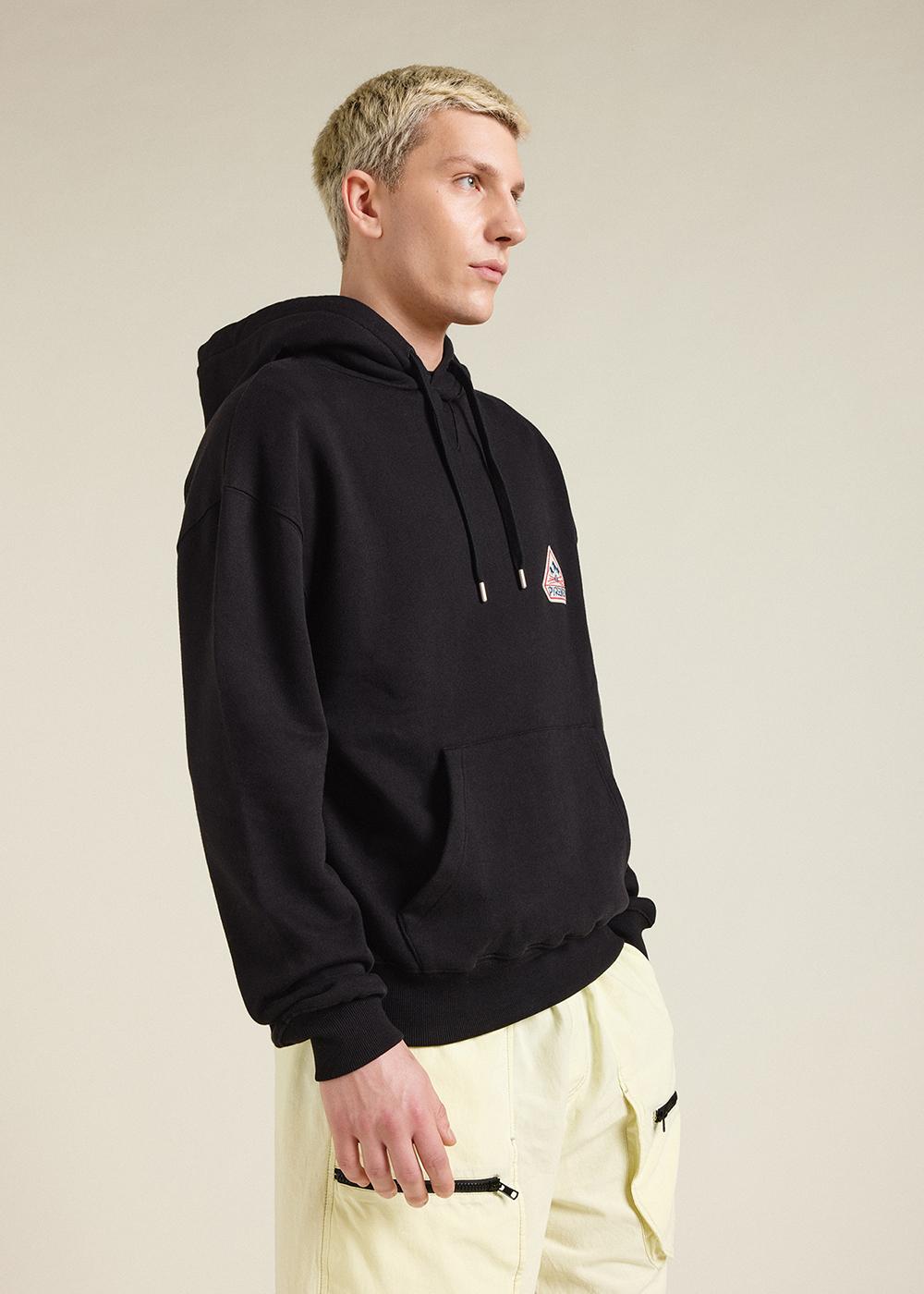 Sweat à capuche unisexe en coton bio Pyrenex Journey Black