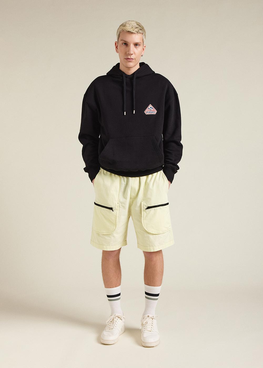 Sweat à capuche unisexe en coton bio Pyrenex Journey Black