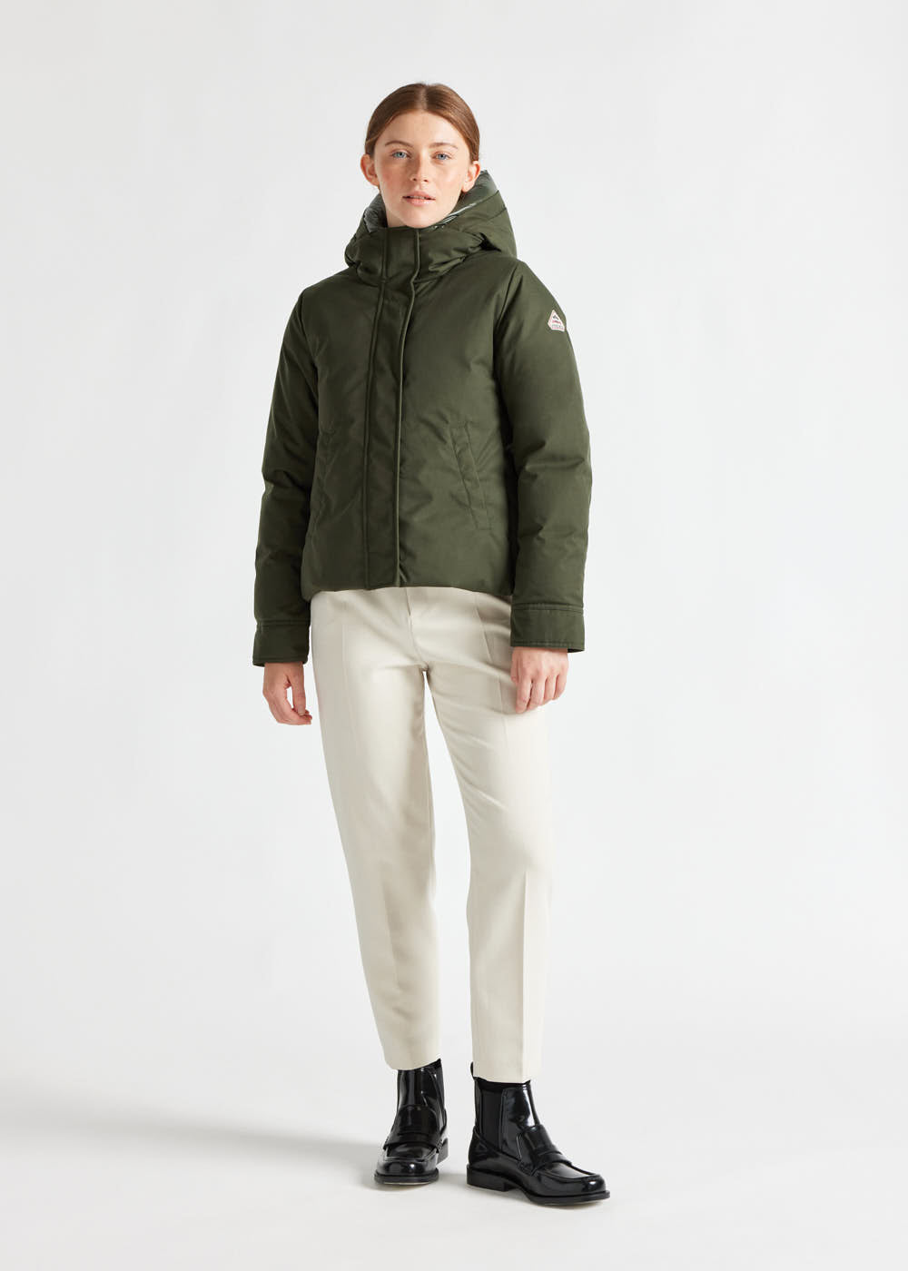 Parka courte femme Pyrenex Charlotte en duvet naturel Deep khaki